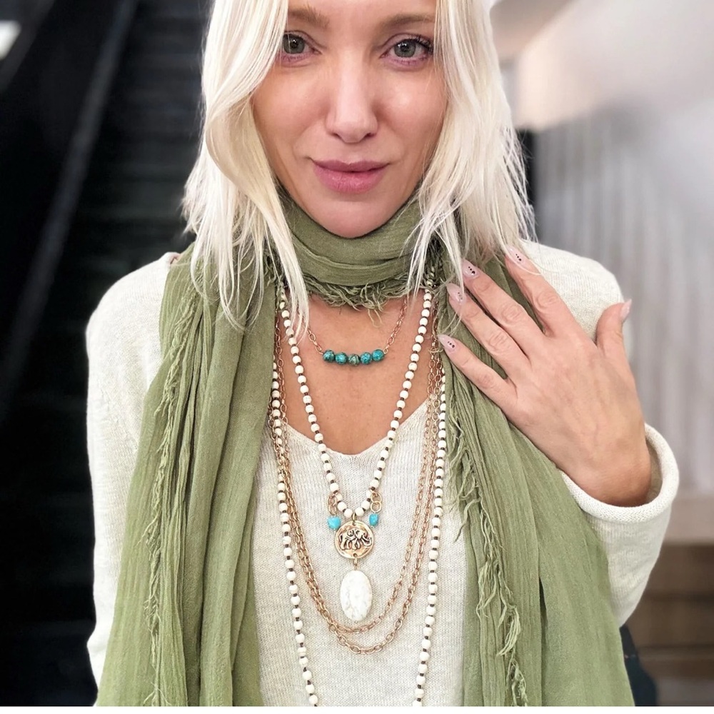 KATIA Jasper layering chain necklace